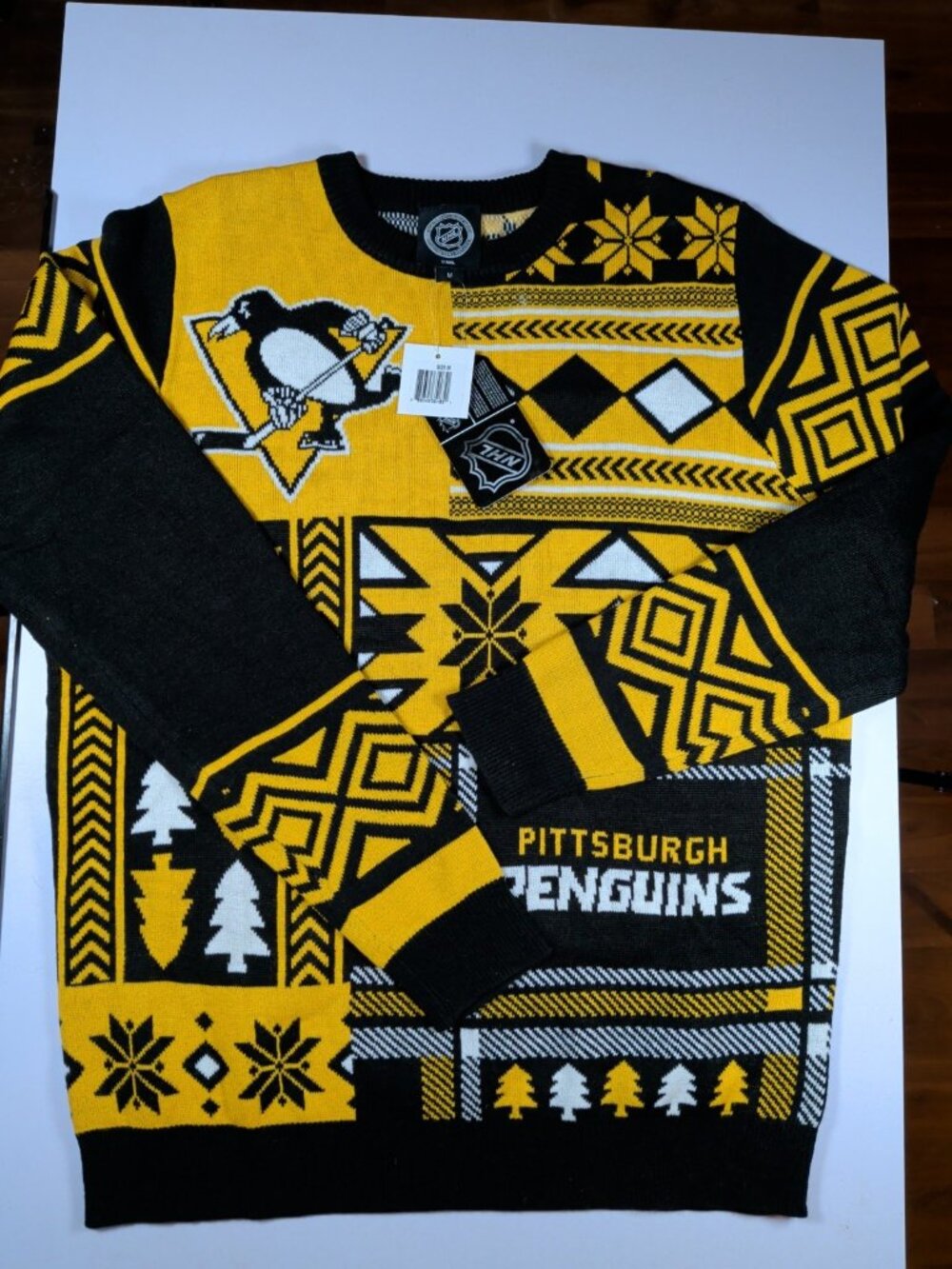 Officially Licensed NHL Penguins Men's Ugly Christmas Sweater - M